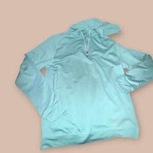 Teal Long Sleeve Pullover with Half-Zip
